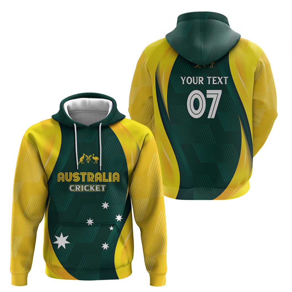 Australia Cricket Custom Zip Hoodie GO Aussie - Modern Motif