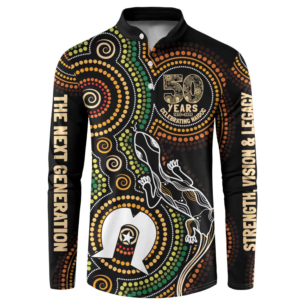 50 Years of NAIDOC Week Indigenous Button Sweatshirt Honor The Past - Grace The Present