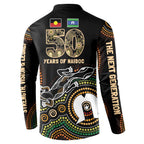 50 Years of NAIDOC Week Indigenous Button Sweatshirt Honor The Past - Grace The Present