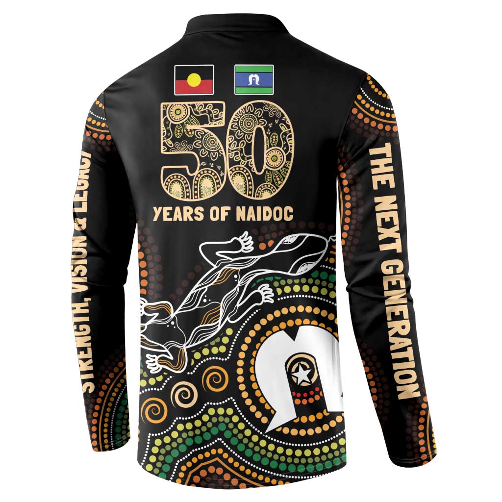 50 Years of NAIDOC Week Indigenous Button Sweatshirt Honor The Past - Grace The Present