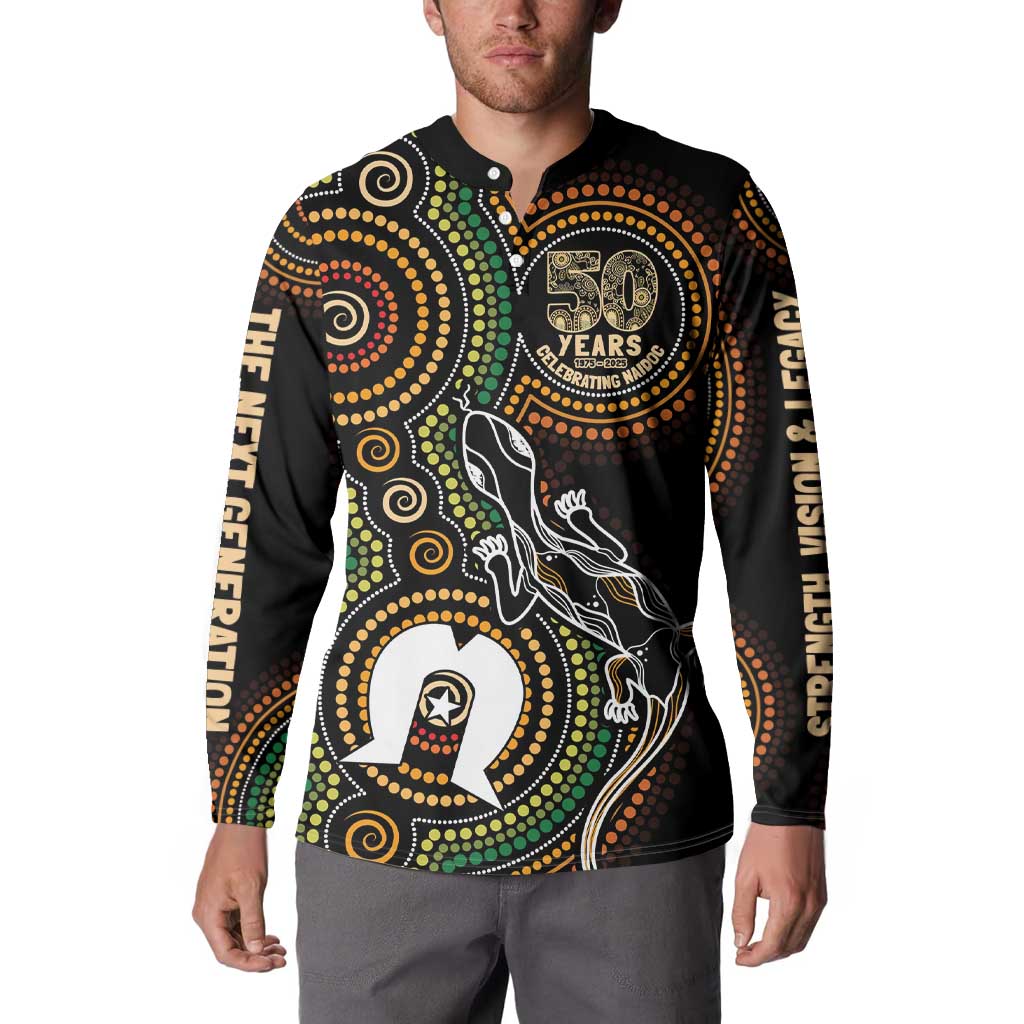 50 Years of NAIDOC Week Indigenous Button Sweatshirt Honor The Past - Grace The Present