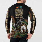 50 Years of NAIDOC Week Indigenous Button Sweatshirt Honor The Past - Grace The Present
