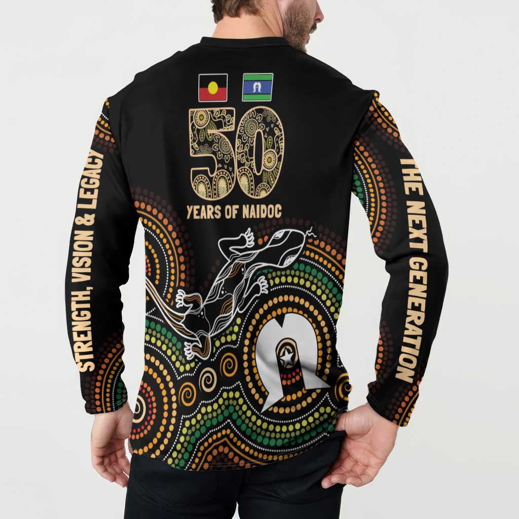 50 Years of NAIDOC Week Indigenous Button Sweatshirt Honor The Past - Grace The Present