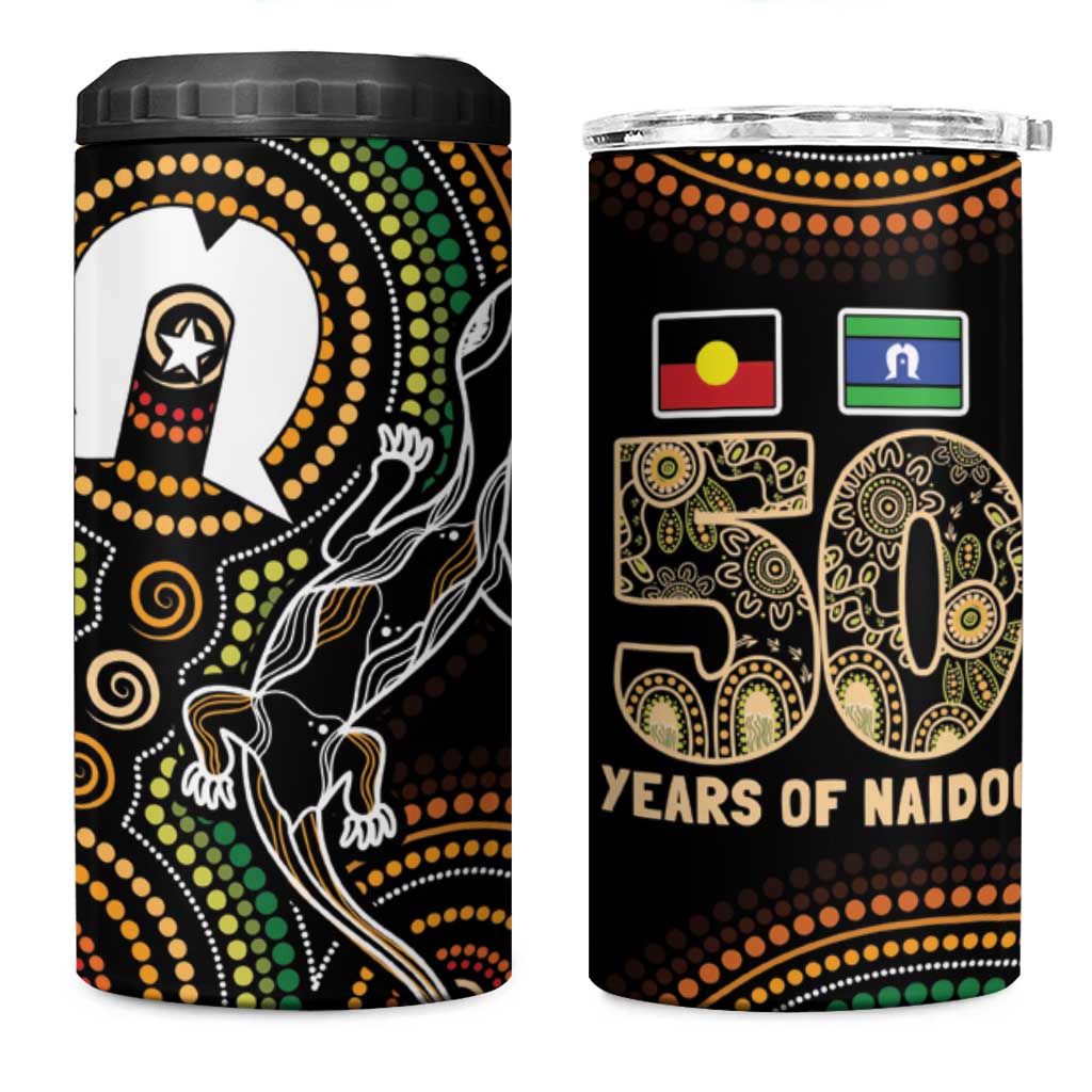 50 Years of NAIDOC Week Indigenous 4 in 1 Can Cooler Tumbler Honor The Past - Grace The Present
