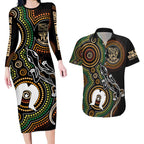 50 Years of NAIDOC Week Indigenous Couples Matching Long Sleeve Bodycon Dress and Hawaiian Shirt Honor The Past - Grace The Present