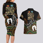 50 Years of NAIDOC Week Indigenous Couples Matching Long Sleeve Bodycon Dress and Hawaiian Shirt Honor The Past - Grace The Present