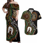 50 Years of NAIDOC Week Indigenous Couples Matching Off Shoulder Maxi Dress and Hawaiian Shirt Honor The Past - Grace The Present