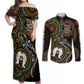 50 Years of NAIDOC Week Indigenous Couples Matching Off Shoulder Maxi Dress and Long Sleeve Button Shirt Honor The Past - Grace The Present