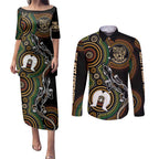 50 Years of NAIDOC Week Indigenous Couples Matching Puletasi and Long Sleeve Button Shirt Honor The Past - Grace The Present