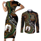 50 Years of NAIDOC Week Indigenous Couples Matching Short Sleeve Bodycon Dress and Long Sleeve Button Shirt Honor The Past - Grace The Present
