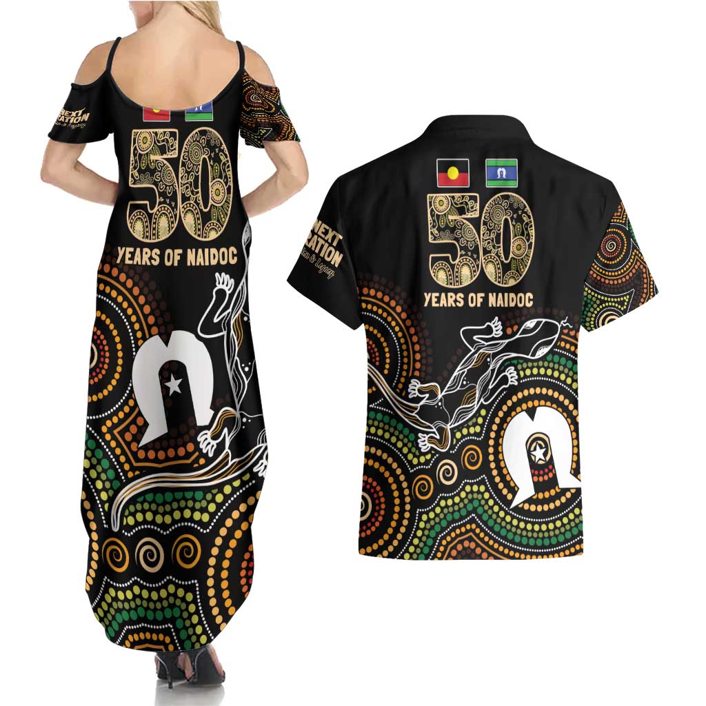 50 Years of NAIDOC Week Indigenous Couples Matching Summer Maxi Dress and Hawaiian Shirt Honor The Past - Grace The Present
