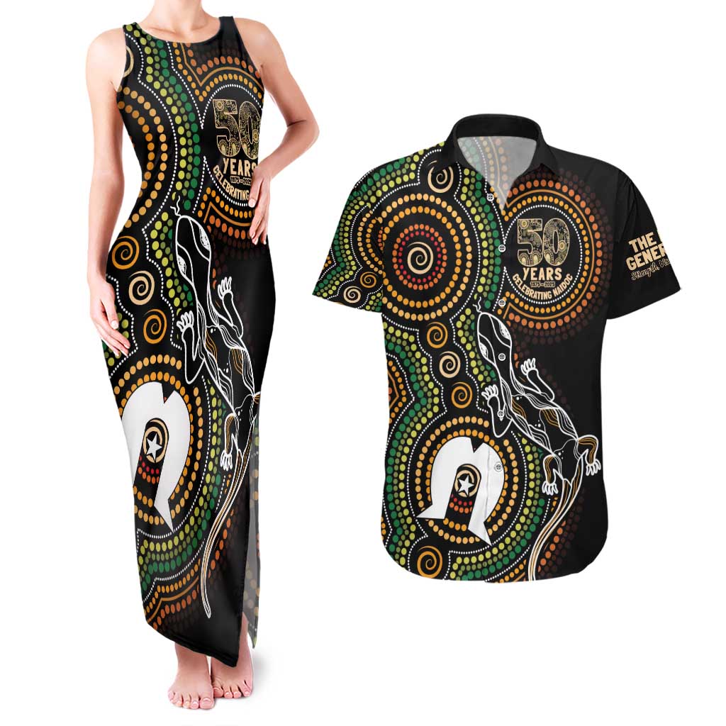 50 Years of NAIDOC Week Indigenous Couples Matching Tank Maxi Dress and Hawaiian Shirt Honor The Past - Grace The Present