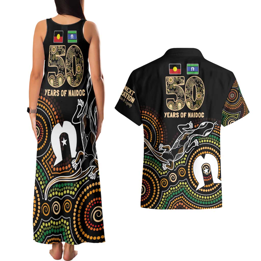 50 Years of NAIDOC Week Indigenous Couples Matching Tank Maxi Dress and Hawaiian Shirt Honor The Past - Grace The Present