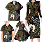 50 Years of NAIDOC Week Indigenous Family Matching Long Sleeve Bodycon Dress and Hawaiian Shirt Honor The Past - Grace The Present