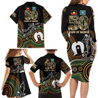 50 Years of NAIDOC Week Indigenous Family Matching Long Sleeve Bodycon Dress and Hawaiian Shirt Honor The Past - Grace The Present