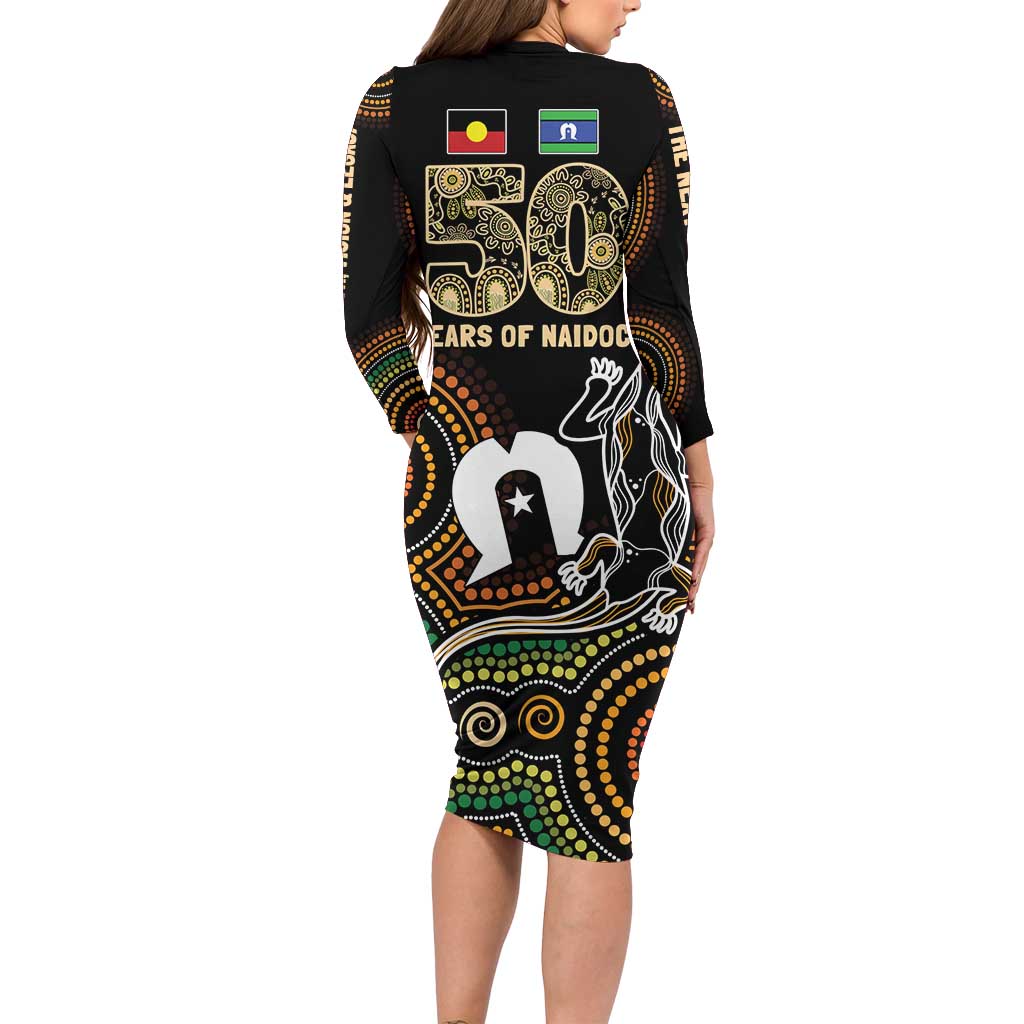 50 Years of NAIDOC Week Indigenous Family Matching Long Sleeve Bodycon Dress and Hawaiian Shirt Honor The Past - Grace The Present