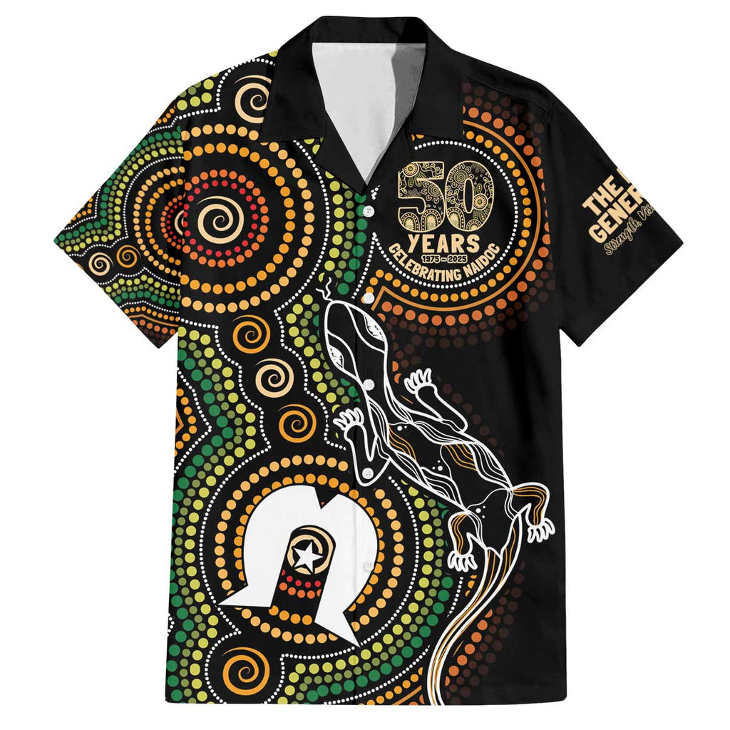50 Years of NAIDOC Week Indigenous Family Matching Off The Shoulder Long Sleeve Dress and Hawaiian Shirt Honor The Past - Grace The Present