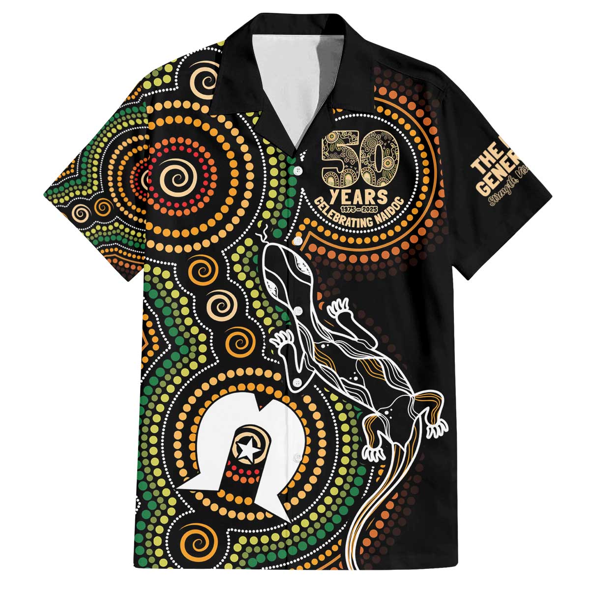 50 Years of NAIDOC Week Indigenous Family Matching Off The Shoulder Long Sleeve Dress and Hawaiian Shirt Honor The Past - Grace The Present