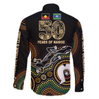 50 Years of NAIDOC Week Indigenous Family Matching Off The Shoulder Long Sleeve Dress and Hawaiian Shirt Honor The Past - Grace The Present