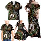 50 Years of NAIDOC Week Indigenous Family Matching Off Shoulder Maxi Dress and Hawaiian Shirt Honor The Past - Grace The Present