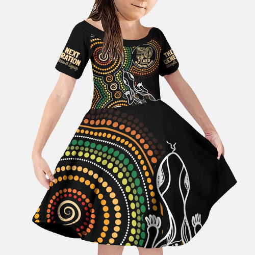 50 Years of NAIDOC Week Indigenous Family Matching Off Shoulder Maxi Dress and Hawaiian Shirt Honor The Past - Grace The Present