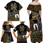 50 Years of NAIDOC Week Indigenous Family Matching Off Shoulder Maxi Dress and Hawaiian Shirt Honor The Past - Grace The Present