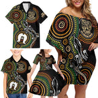 50 Years of NAIDOC Week Indigenous Family Matching Off Shoulder Short Dress and Hawaiian Shirt Honor The Past - Grace The Present
