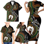 50 Years of NAIDOC Week Indigenous Family Matching Short Sleeve Bodycon Dress and Hawaiian Shirt Honor The Past - Grace The Present
