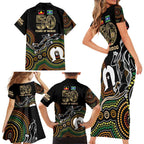 50 Years of NAIDOC Week Indigenous Family Matching Short Sleeve Bodycon Dress and Hawaiian Shirt Honor The Past - Grace The Present