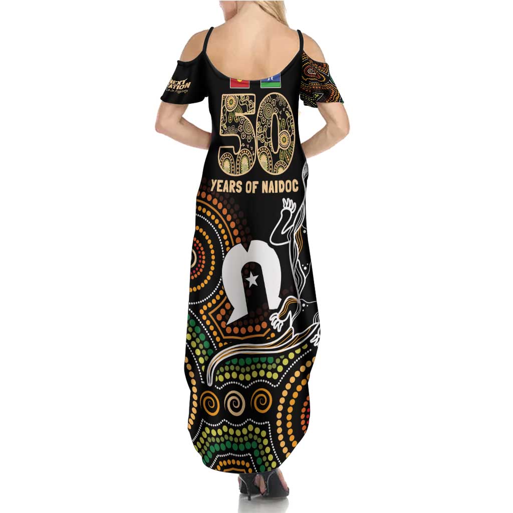 50 Years of NAIDOC Week Indigenous Family Matching Summer Maxi Dress and Hawaiian Shirt Honor The Past - Grace The Present