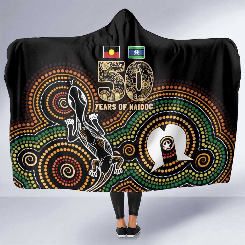 50 Years of NAIDOC Week Indigenous Hooded Blanket Honor The Past - Grace The Present