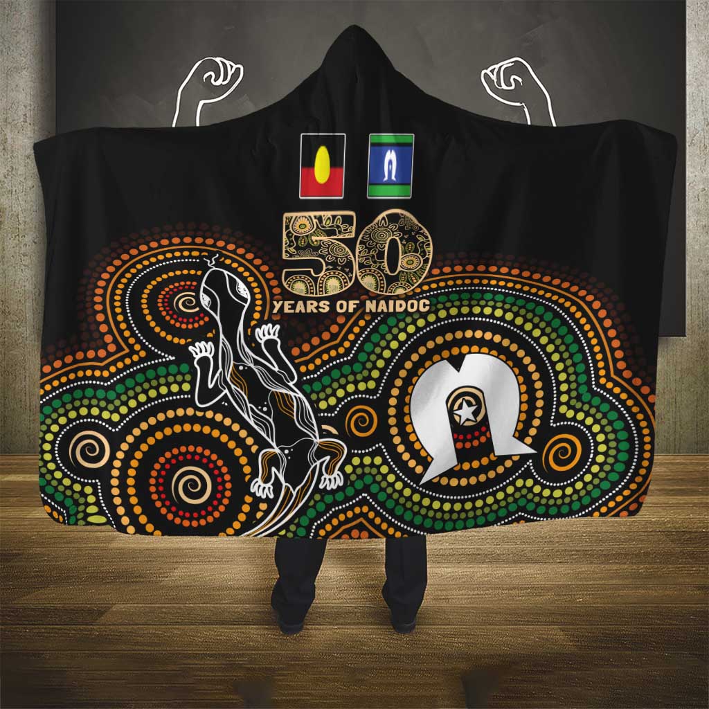 50 Years of NAIDOC Week Indigenous Hooded Blanket Honor The Past - Grace The Present