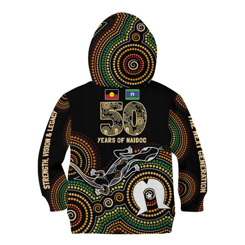 50 Years of NAIDOC Week Indigenous Kid Hoodie Honor The Past - Grace The Present