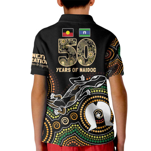 50 Years of NAIDOC Week Indigenous Kid Polo Shirt Honor The Past - Grace The Present