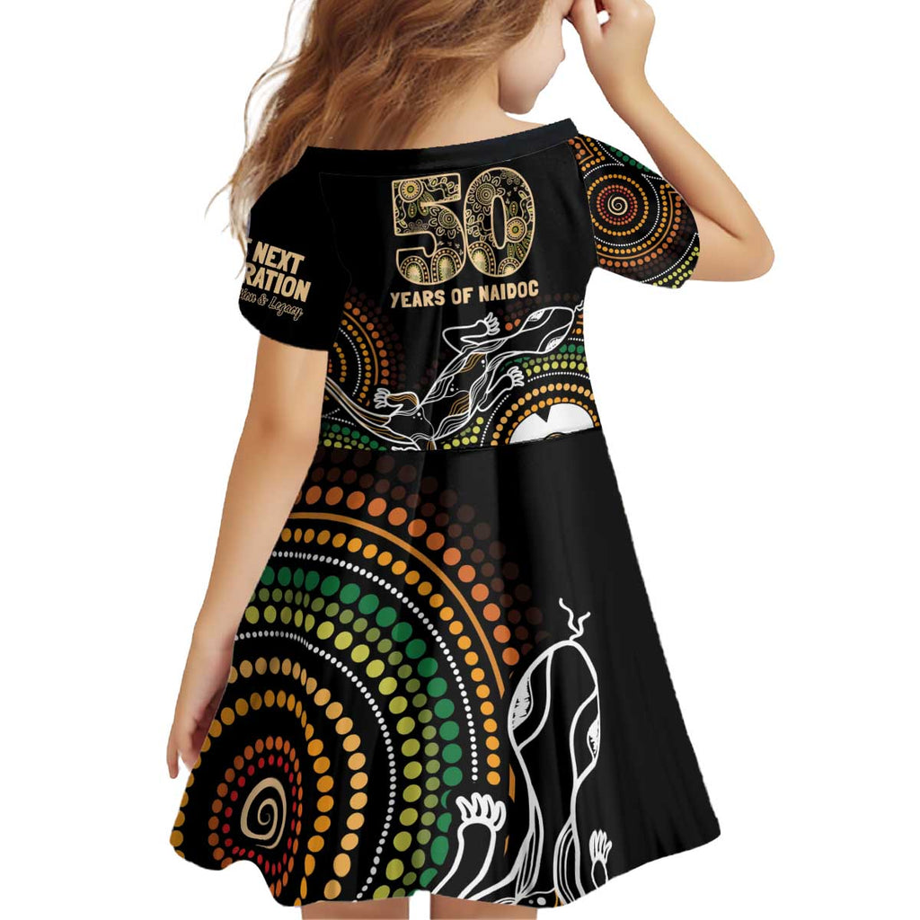 50 Years of NAIDOC Week Indigenous Kid Short Sleeve Dress Honor The Past - Grace The Present