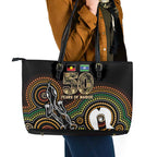 50 Years of NAIDOC Week Indigenous Leather Tote Bag Honor The Past - Grace The Present
