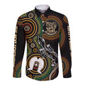 50 Years of NAIDOC Week Indigenous Long Sleeve Button Shirt Honor The Past - Grace The Present