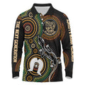 50 Years of NAIDOC Week Indigenous Long Sleeve Polo Shirt Honor The Past - Grace The Present