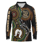 50 Years of NAIDOC Week Indigenous Long Sleeve Polo Shirt Honor The Past - Grace The Present