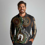 50 Years of NAIDOC Week Indigenous Long Sleeve Polo Shirt Honor The Past - Grace The Present
