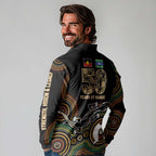 50 Years of NAIDOC Week Indigenous Long Sleeve Polo Shirt Honor The Past - Grace The Present