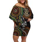 50 Years of NAIDOC Week Indigenous Off Shoulder Short Dress Honor The Past - Grace The Present