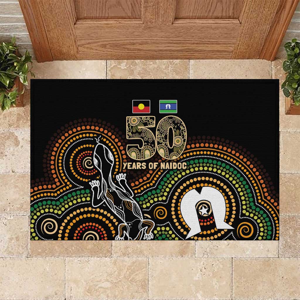 50 Years of NAIDOC Week Indigenous Rubber Doormat Honor The Past - Grace The Present