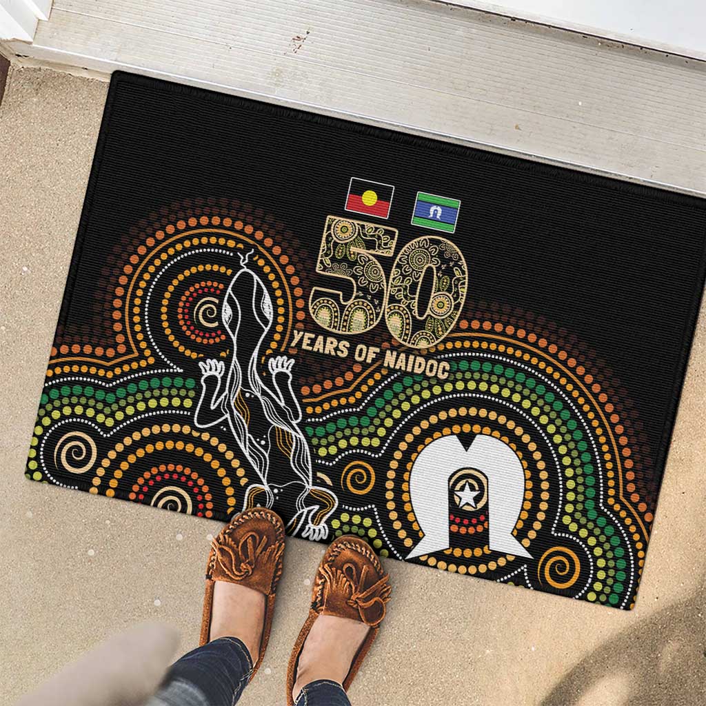 50 Years of NAIDOC Week Indigenous Rubber Doormat Honor The Past - Grace The Present
