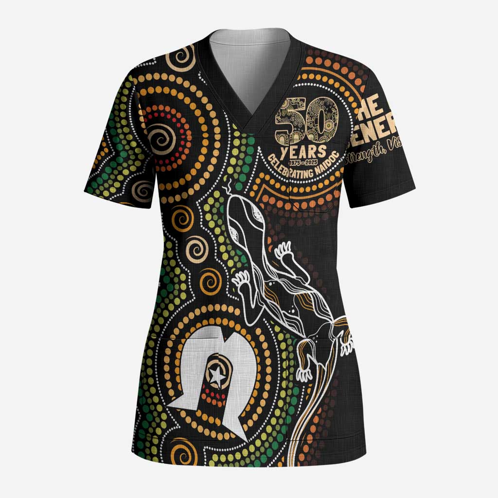 50 Years of NAIDOC Week Indigenous Scrub Top Honor The Past - Grace The Present - Aussie Hoodie