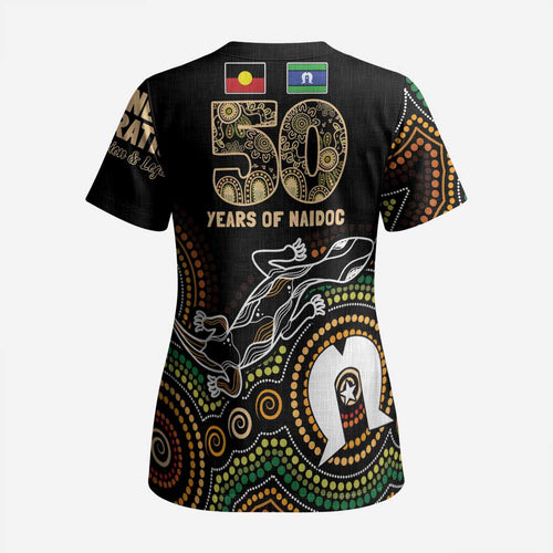50 Years of NAIDOC Week Indigenous Scrub Top Honor The Past - Grace The Present - Aussie Hoodie