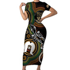 50 Years of NAIDOC Week Indigenous Short Sleeve Bodycon Dress Honor The Past - Grace The Present