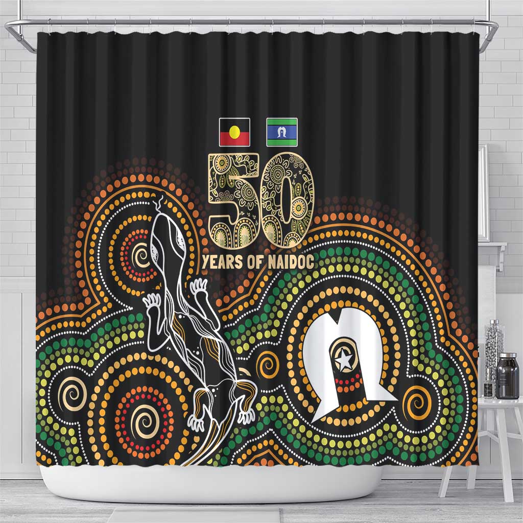 50 Years of NAIDOC Week Indigenous Shower Curtain Honor The Past - Grace The Present
