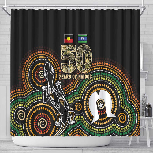 50 Years of NAIDOC Week Indigenous Shower Curtain Honor The Past - Grace The Present
