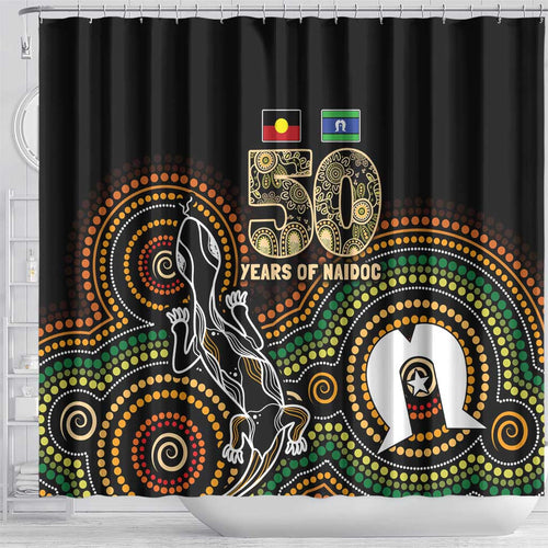 50 Years of NAIDOC Week Indigenous Shower Curtain Honor The Past - Grace The Present